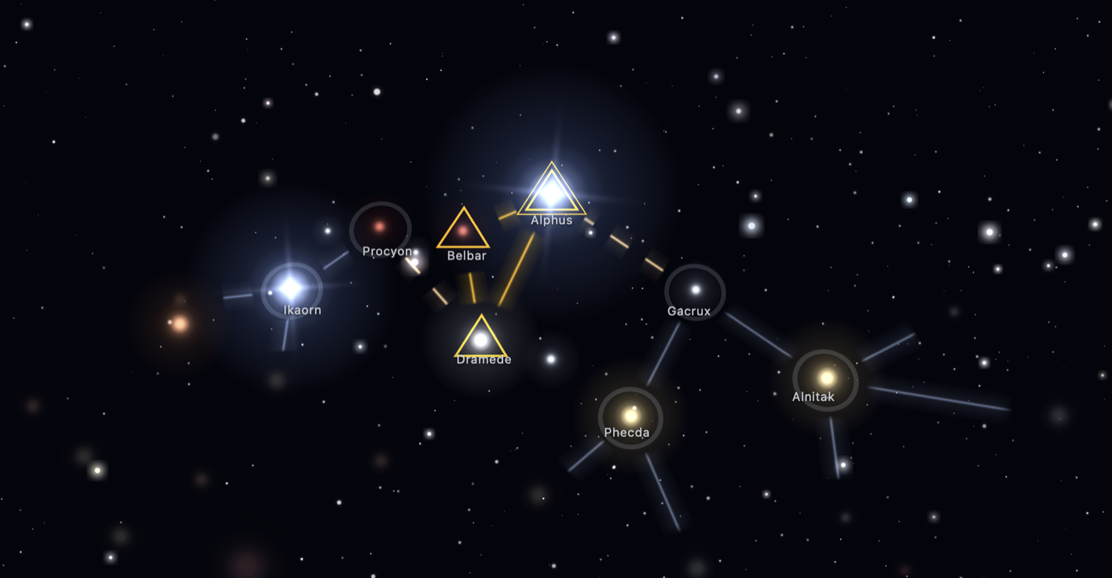 The galactic conquest strategic starfield map, enlarged